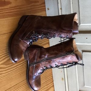 Bedstu brown leather mid calf boot